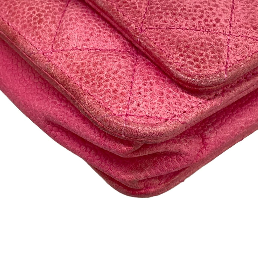 Chanel Wallet Quilted Pink Chain Silver Shoulder Bag — view 7