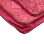 Chanel Wallet Quilted Pink Chain Silver Shoulder Bag — view 7