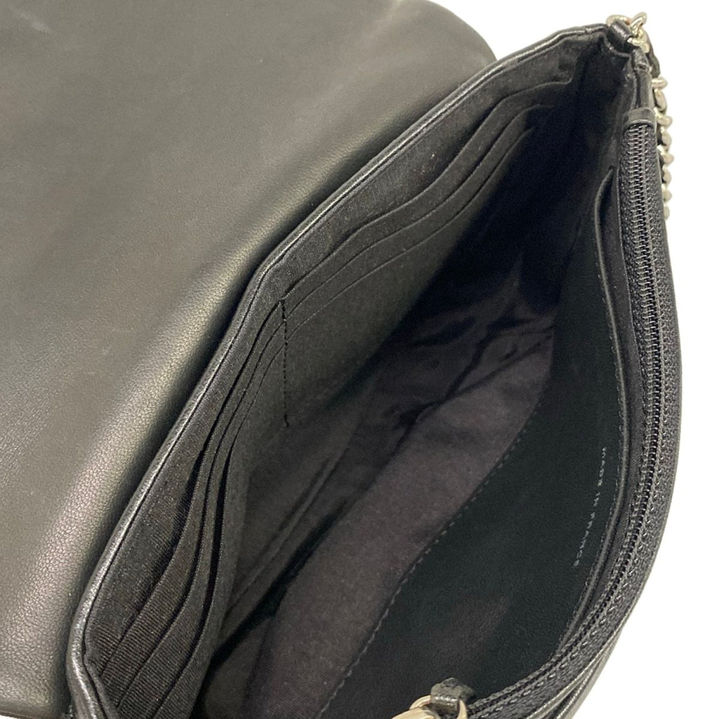 Chanel Wallet Half Moon Black Chain Silver Lambskin Shoulder Bag — view 4