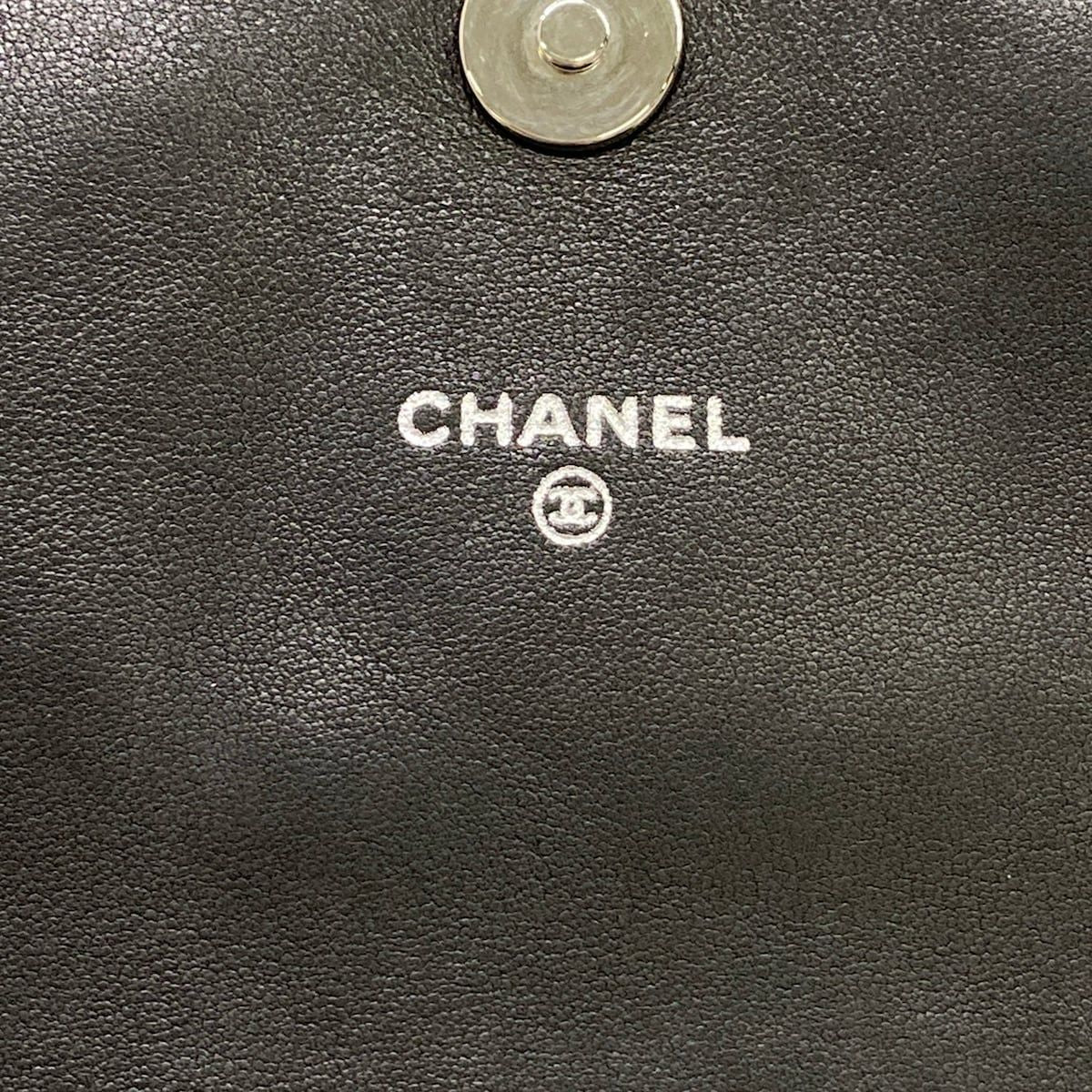 Chanel Wallet Half Moon Black Chain Silver Lambskin Shoulder Bag — view 6
