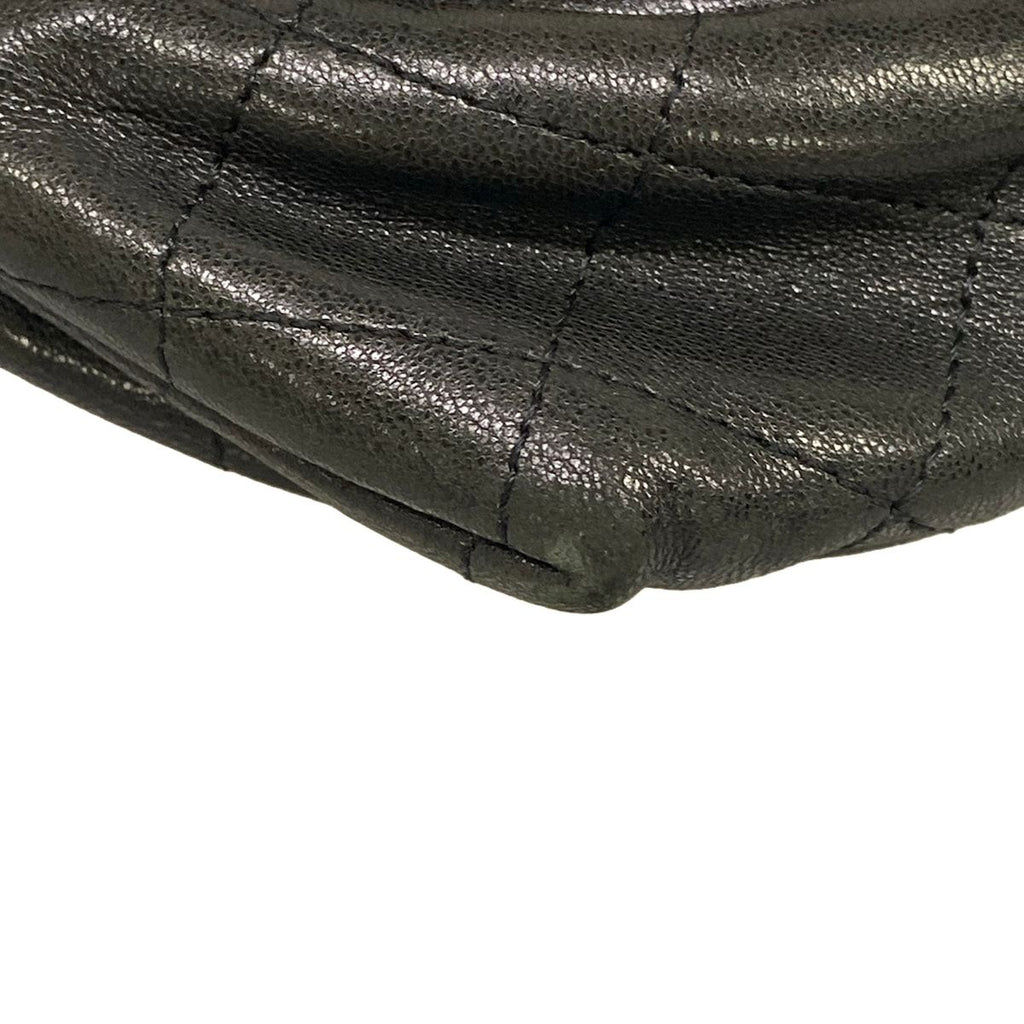 Chanel Wallet Half Moon Black Chain Silver Lambskin Shoulder Bag — view 8