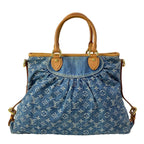 Louis Vuitton Handbag Monogram Denim Neo Cabby MM Blue Cotton