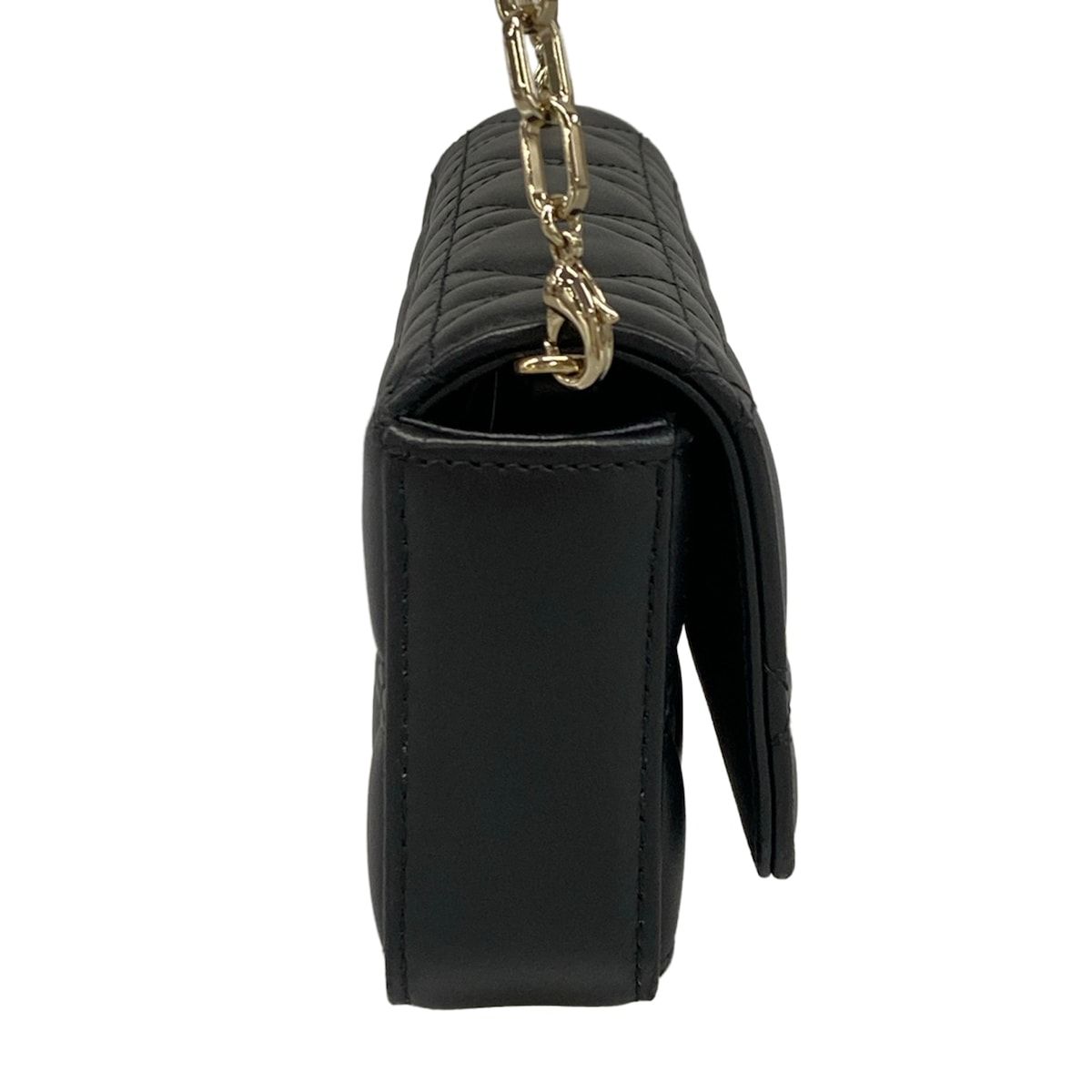 Dior Shoulder Bag Cannage Stitch Black Chain Smartphone Pochette Lambskin — view 2