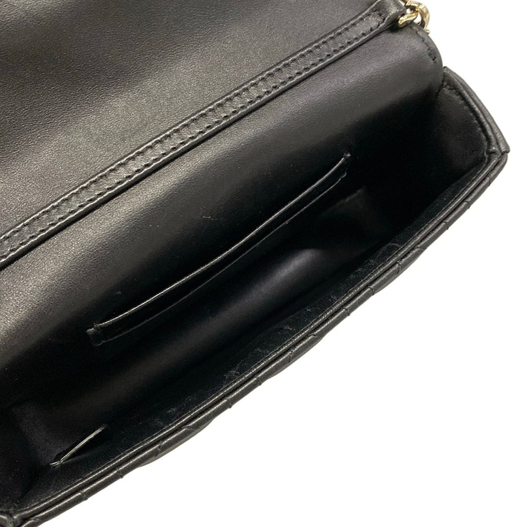 Dior Shoulder Bag Cannage Stitch Black Chain Smartphone Pochette Lambskin — view 7