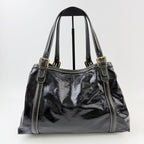 Gucci Brit Interlocking G Sherry Line Tote Shoulder Bag Patent Leather Black — view 2