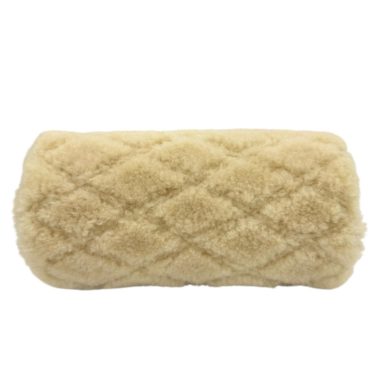 Saint Laurent Paris Shearling Leather YSL Chain Shoulder Tube Bag Beige — view 5