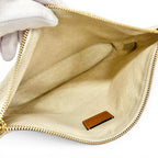 Loewe Oblong Pouch Anagram Leather Patch Jacquard Clutch Beige Brown — view 6