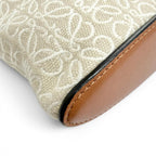 Loewe Oblong Pouch Anagram Leather Patch Jacquard Clutch Beige Brown — view 7