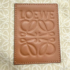 Loewe Oblong Pouch Anagram Leather Patch Jacquard Clutch Beige Brown — view 8