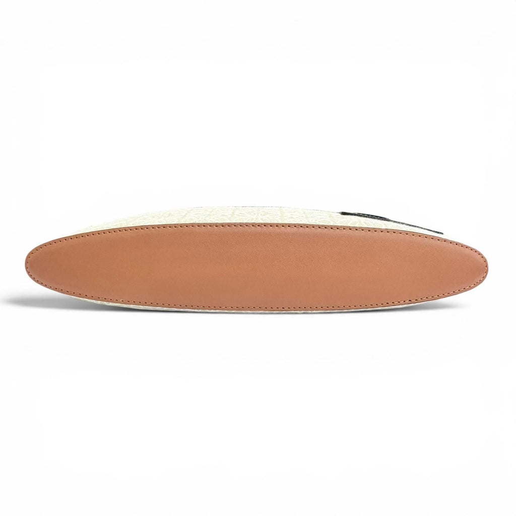 Loewe Oblong Pouch Anagram Leather Patch Jacquard Clutch Beige Brown — view 5