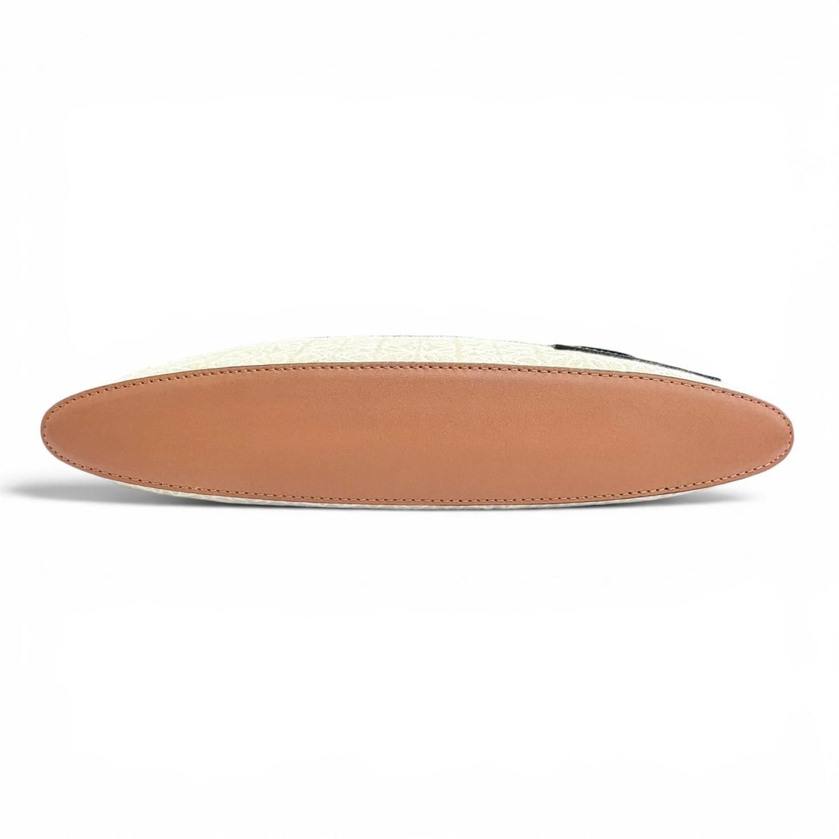 Loewe Oblong Pouch Anagram Leather Patch Jacquard Clutch Beige Brown — view 5