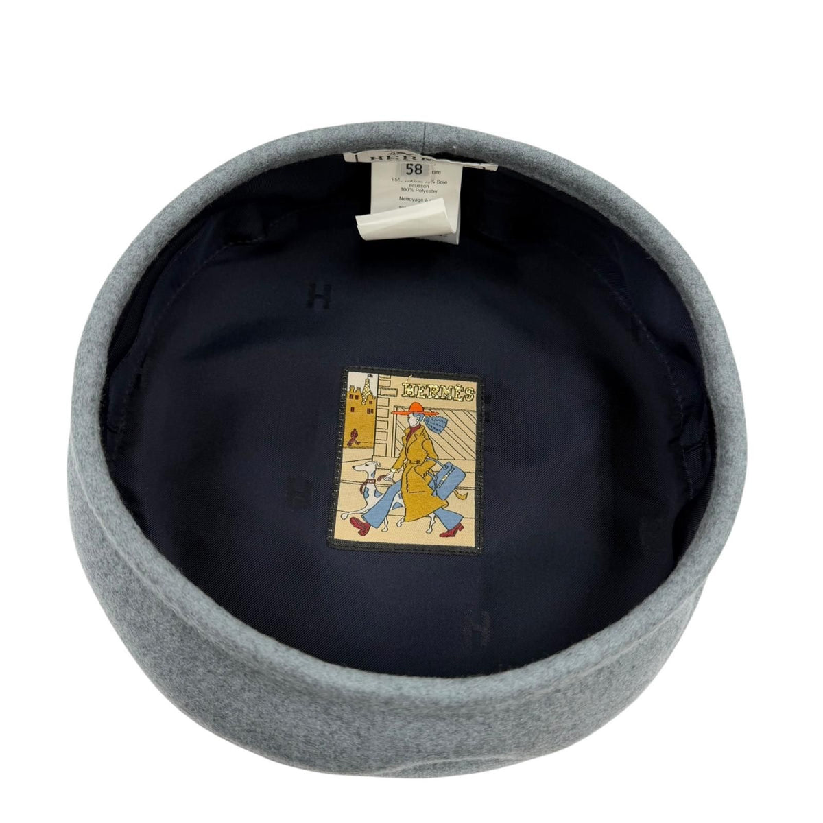 Hermes Saint Honore Clou de Selle Cashmere 100% Charboncinet Parisienne Patch — view 6