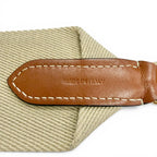 Celine Logo Jacquard Canvas Leather Shoulder Strap Beige Brown Gold — view 8