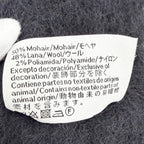 Loewe Mohair Wool Anagram Logo Leather Patch Fringe Long Scarf Black — view 8