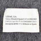 Loewe Mohair Wool Anagram Logo Leather Patch Fringe Long Scarf Black — view 7