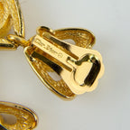 Dior Rhinestone Heart Drop Earrings Plated Gold Clear Vintage — view 7