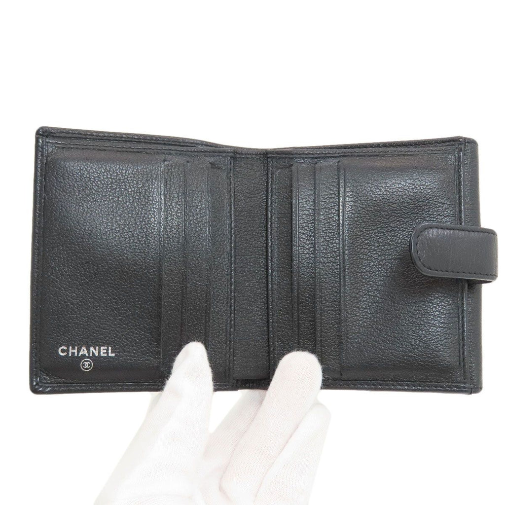 Chanel Camellia Silver Bifold Wallet Calfskin — view 4