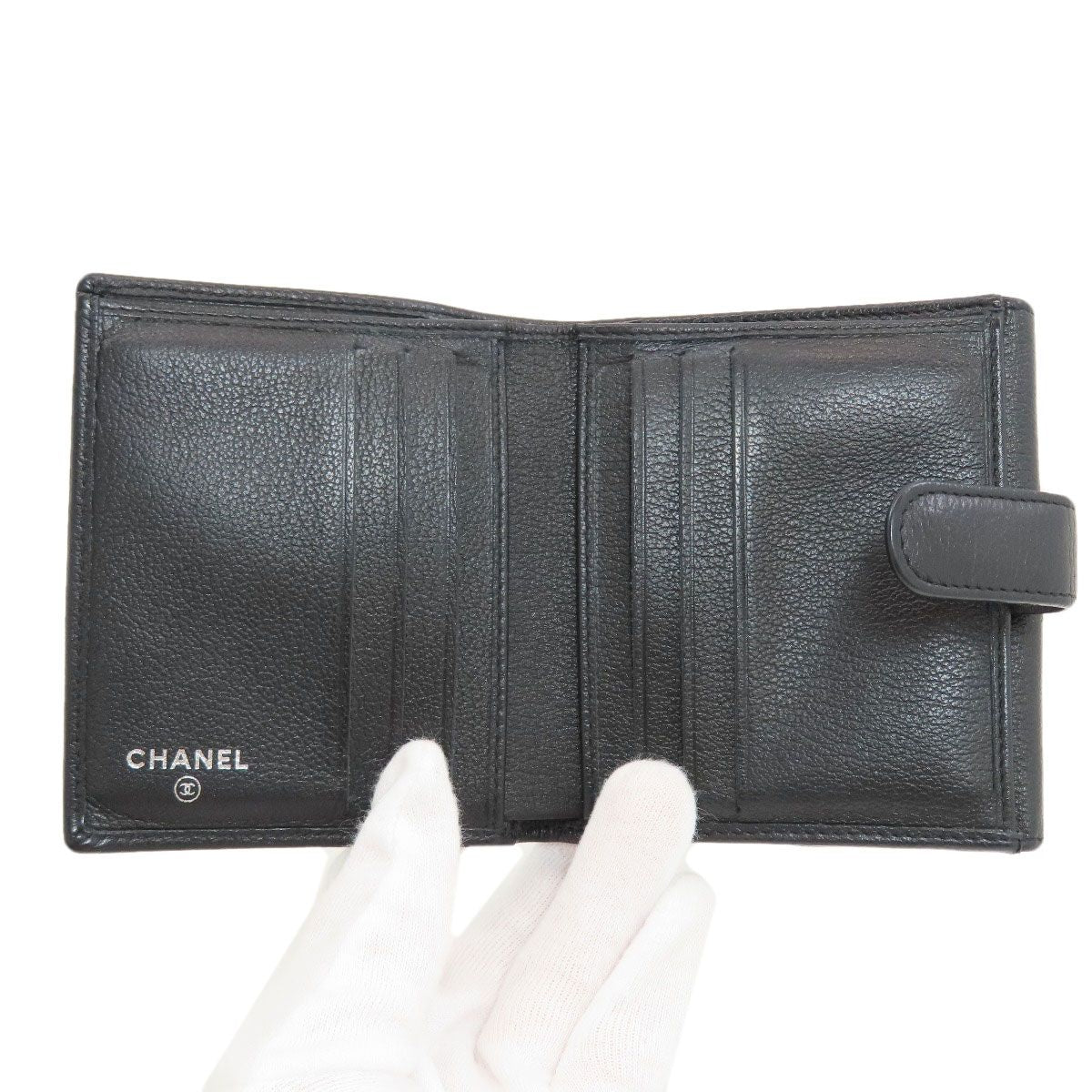 Chanel Camellia Silver Bifold Wallet Calfskin — view 4