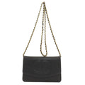 Chanel Chain Wallet CC Logo Gold Grained Calfskin Shoulder Bag