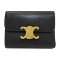 Celine Compact Wallet with Coin Purse Triomphe Trifold Calfskin