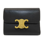 Celine Compact Wallet with Coin Purse Triomphe Trifold Calfskin