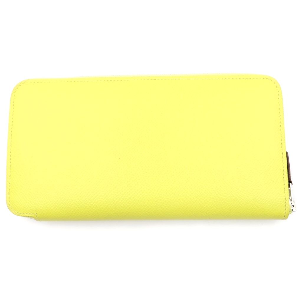 Hermes Azap Silkin Long Silk'in Long Round Zip Wallet Yellow
