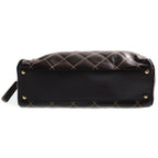 Chanel Wild Stitch Mini Boston Bag Brown Lambskin Gold — view 4