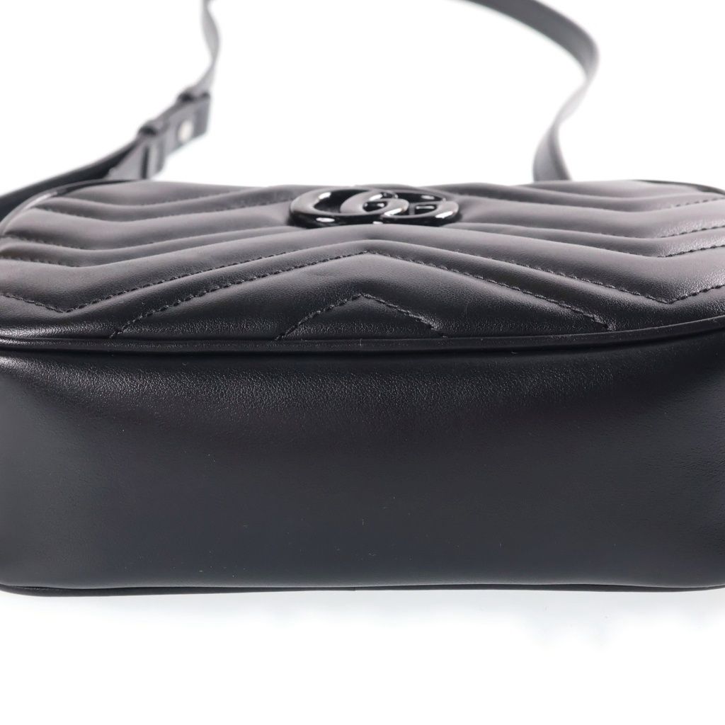 Gucci GG Marmont Mini Shoulder Bag So Black Leather — view 4