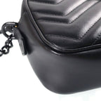 Gucci GG Marmont Mini Shoulder Bag So Black Leather — view 5