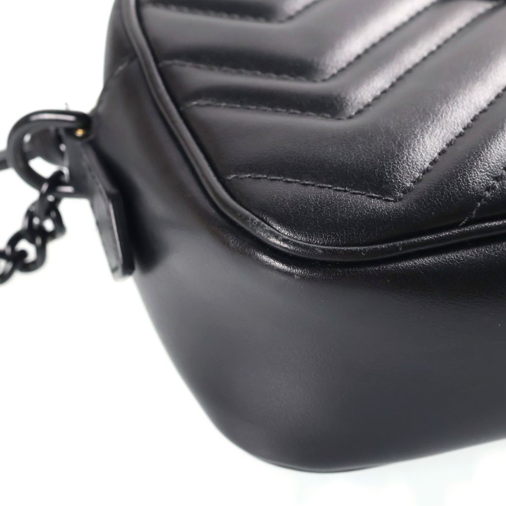 Gucci GG Marmont Mini Shoulder Bag So Black Leather — view 5