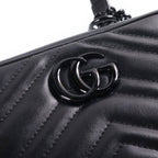 Gucci GG Marmont Mini Shoulder Bag So Black Leather — view 7