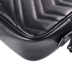 Gucci GG Marmont Mini Shoulder Bag So Black Leather — view 6