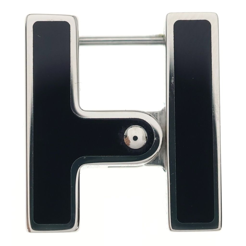 Hermes Single Earrings Black Silver — view 2