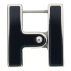 Hermes Single Earrings Black Silver — view 2