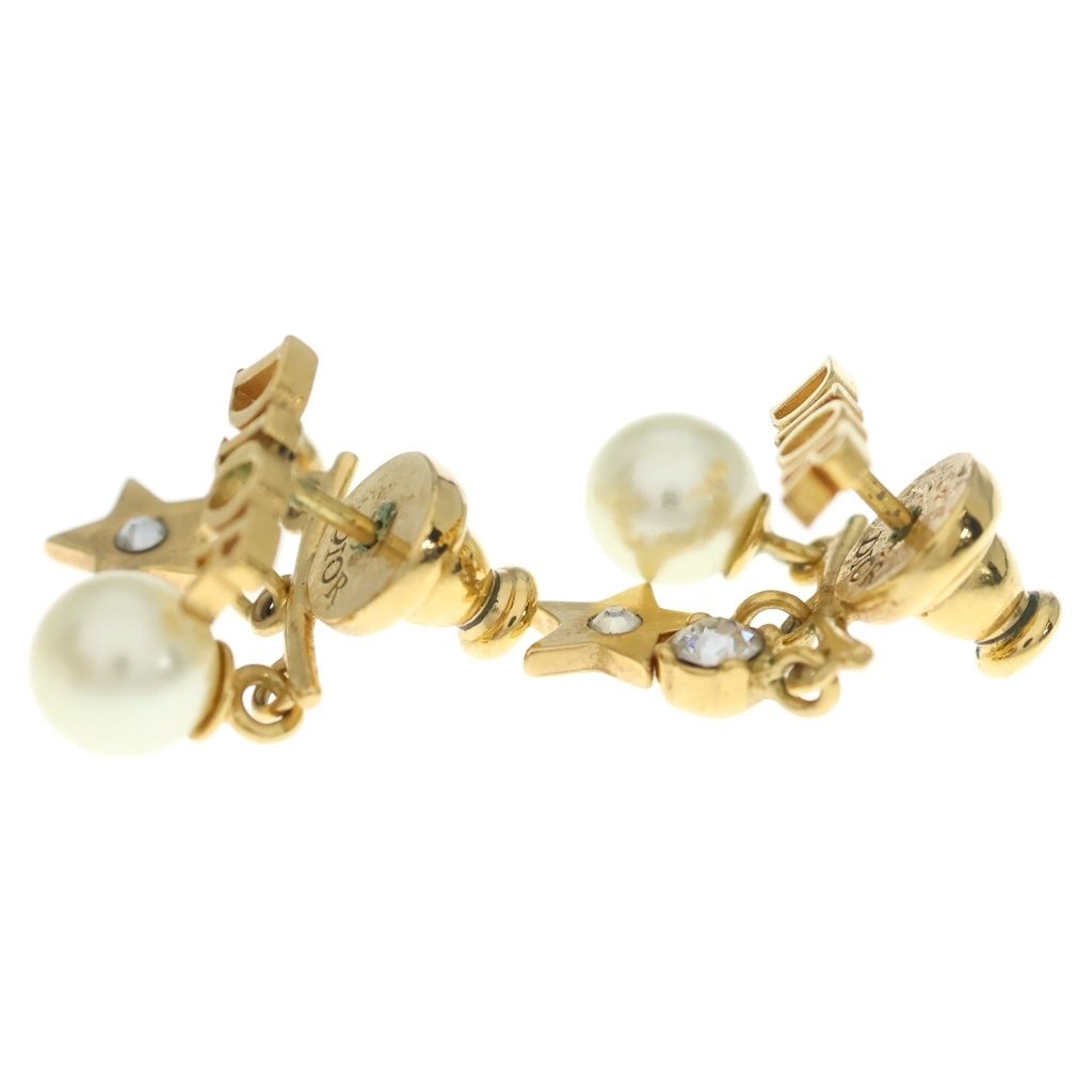 Dior Logo Pearl Star Icon Earrings Gold — view 3