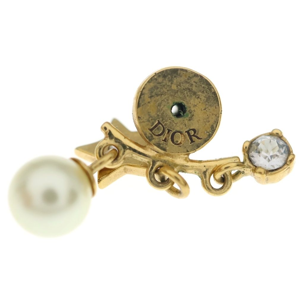 Dior Logo Pearl Star Icon Earrings Gold — view 6