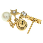 Dior Logo Pearl Star Icon Earrings Gold — view 5
