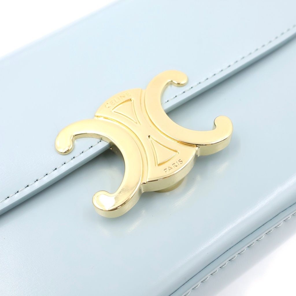 Celine Teen Laura 2-Way Shoulder Bag Light Blue Leather — view 6