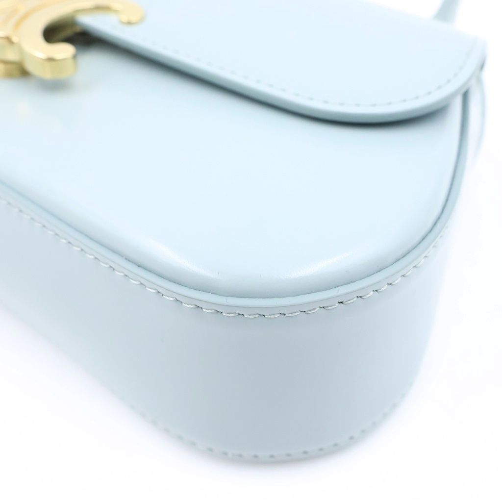 Celine Teen Laura 2-Way Shoulder Bag Light Blue Leather — view 5