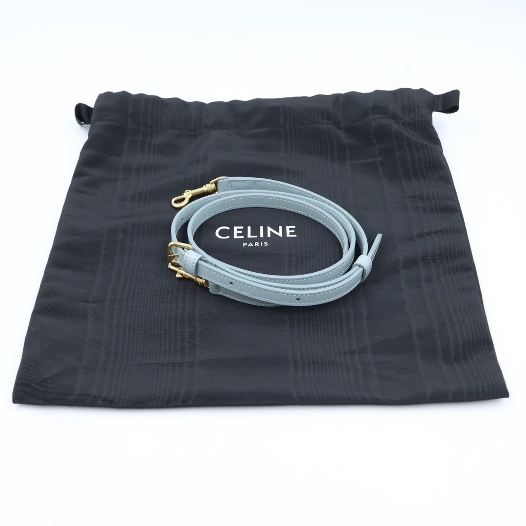 Celine Teen Laura 2-Way Shoulder Bag Light Blue Leather — view 8