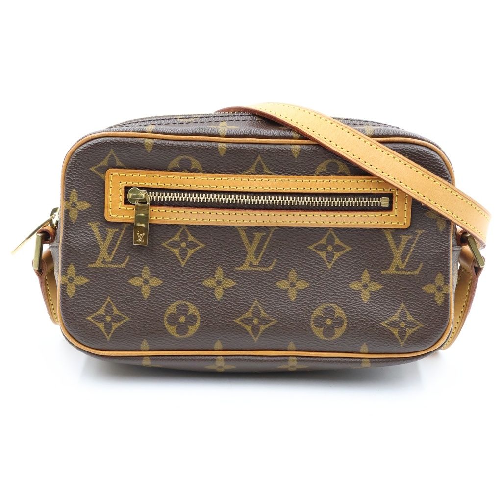 Louis Vuitton Pochette Cite Monogram Shoulder Bag Leather Brown