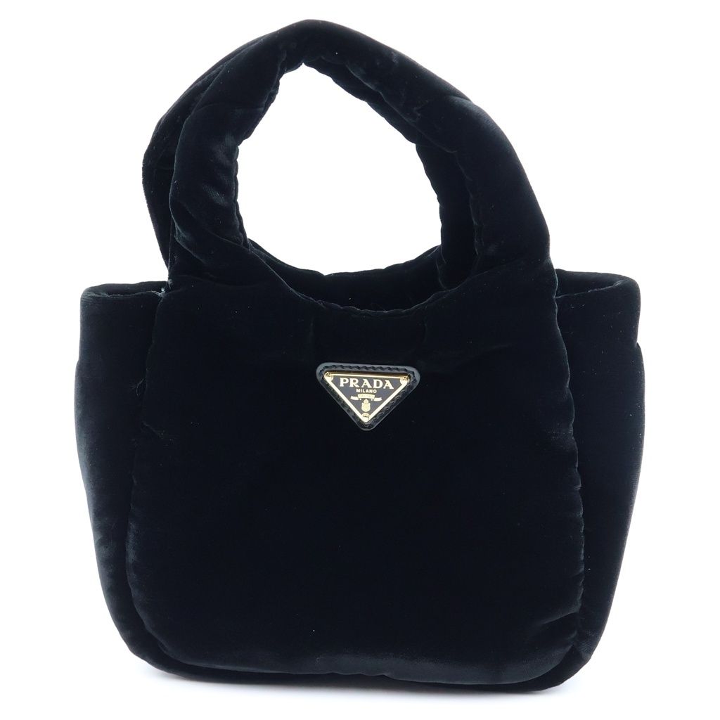 Prada Patted Velvet Mini 2-Way Shoulder Bag Black