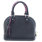 Louis Vuitton Epi Alma BB Handbag 2-Way Shoulder Leather Black Pink