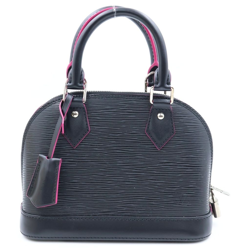 Louis Vuitton Epi Alma BB Handbag 2-Way Shoulder Leather Black Pink