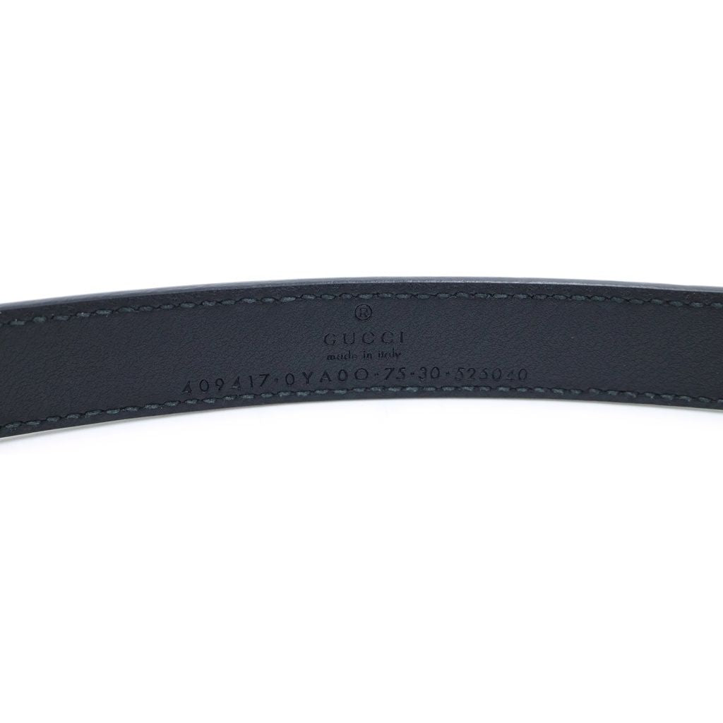 Gucci GG Marmont Slim Belt Gold Leather Black — view 5