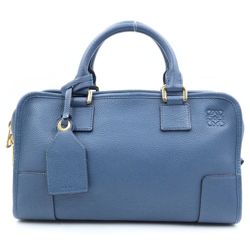 Loewe Amazona 28 2-Way Shoulder Bag Navy Leather Gold