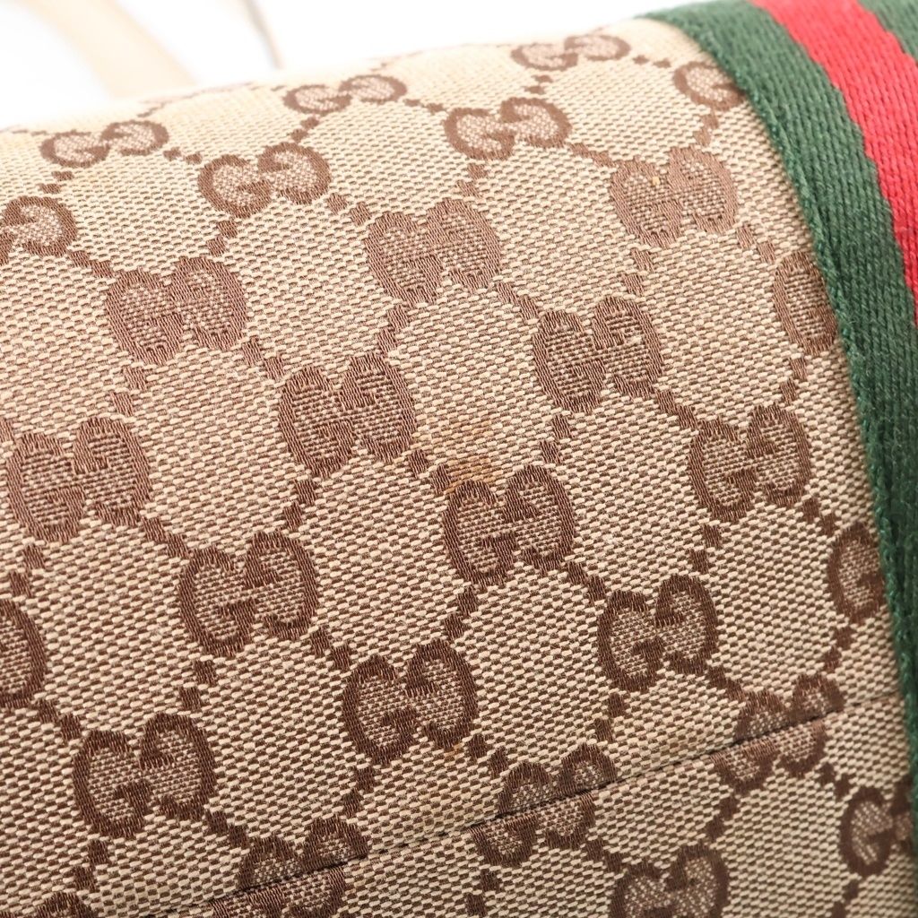 Gucci Sherry Line Tote Shoulder Bag GG Canvas Leather Beige White — view 6