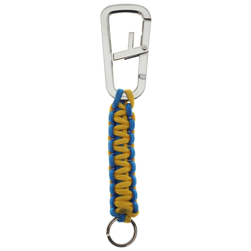 Fendi Logo Carabiner Paracord Charm Key Holder Blue Yellow — view 2