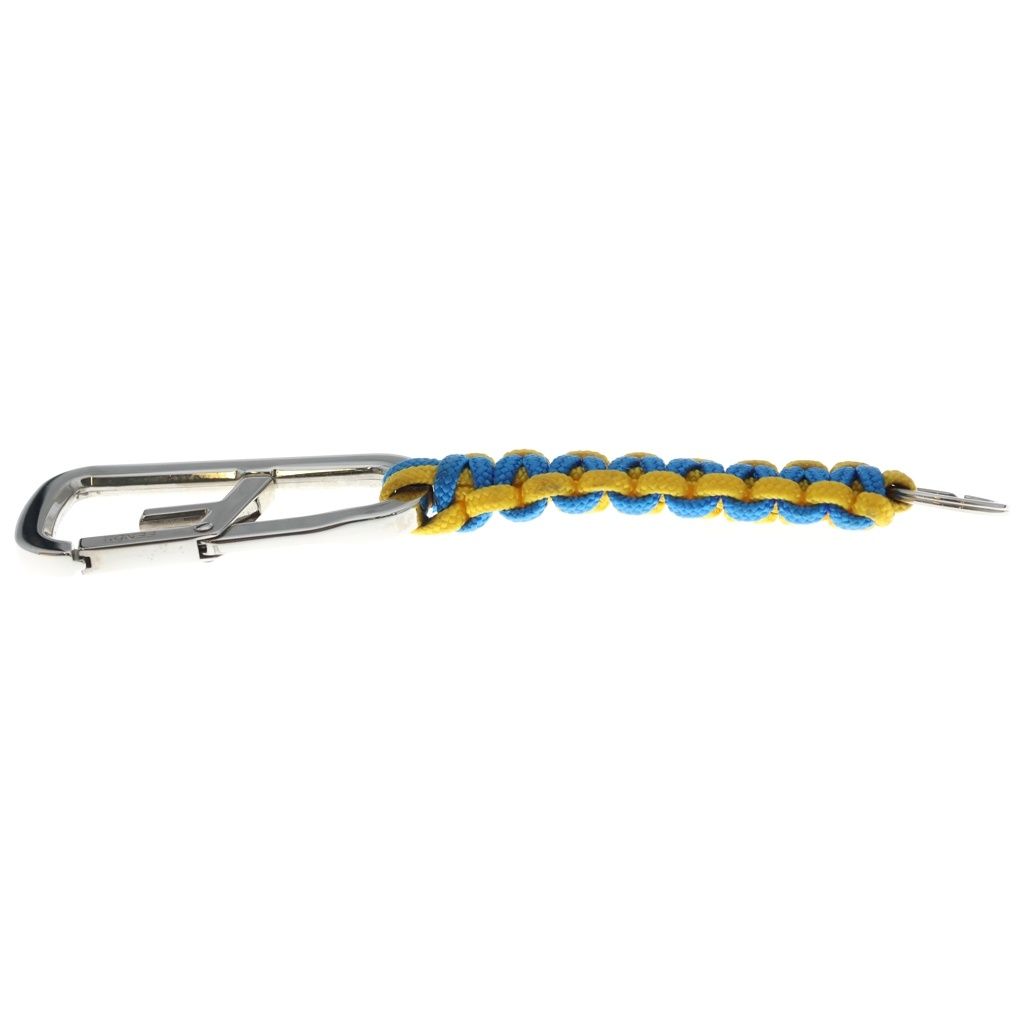 Fendi Logo Carabiner Paracord Charm Key Holder Blue Yellow — view 4