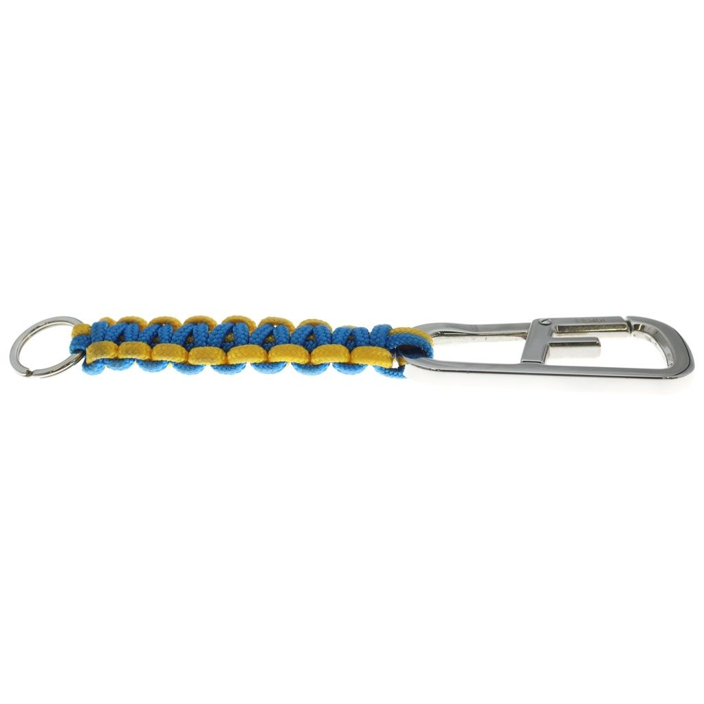 Fendi Logo Carabiner Paracord Charm Key Holder Blue Yellow — view 3